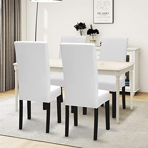 Easy-Going Stretch Dining Chair Covers Set of 4 White