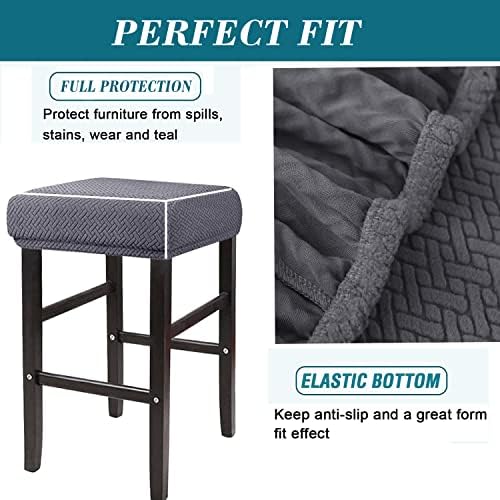HFCNMY Gray Stretch Rectangle Stool Covers 2 Pack
