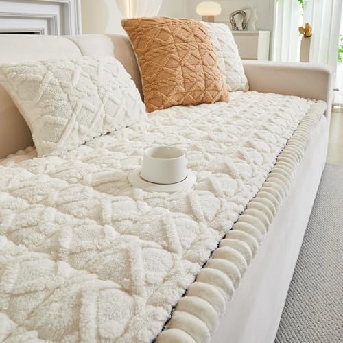 Tiwwie Pet Couch Cover Fuzzy Non-Slip Dog Sofa Protector
