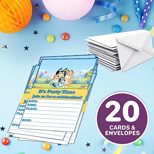 Set of 20 Pup-Themed Birthday Invites with Envelopes