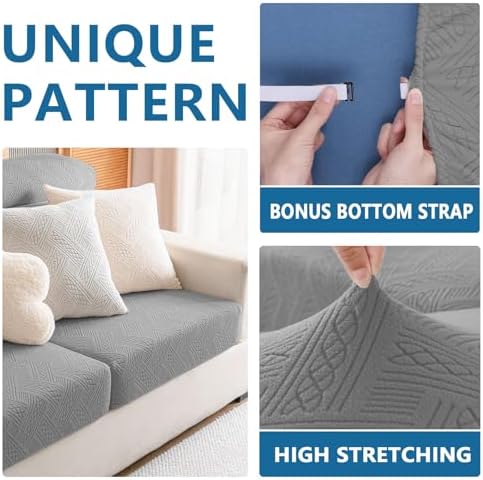 Hyha Waterproof Couch Cushion Covers 3 Pack Grey 1