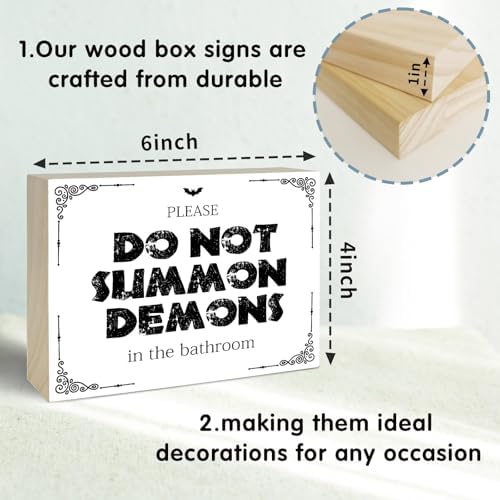4 x 6 Funny Bathroom Wood Decor Sign - A06