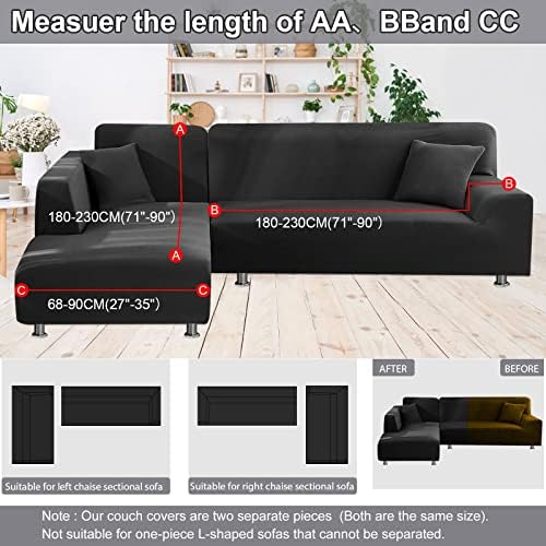 NAISI L Shape Sectional Couch Cover 2 pcs Set
