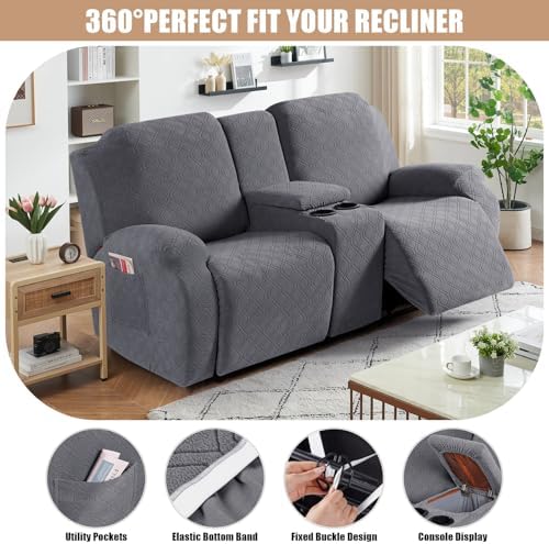 VANSOFY Recliner Loveseat Cover with Middle Console