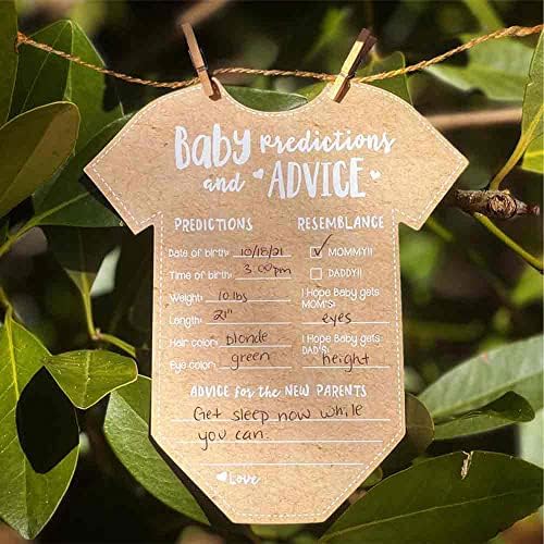 Kate Aspen Baby Prediction Advice Cards - 50 Count Onesie Shaped Set