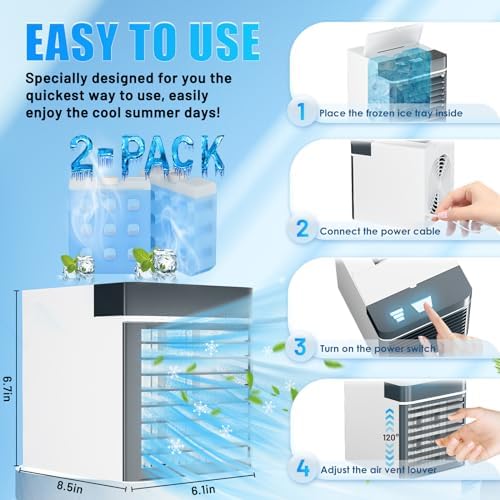 Portable Air Conditioner Fan with 2 Ice Packs 1