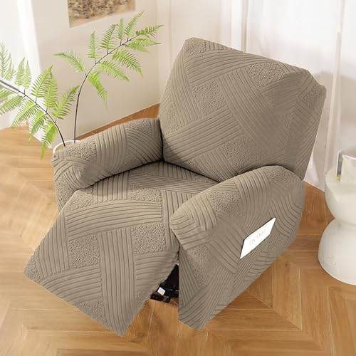 Northern Brothers Recliner Cover Khaki Stretch Slipcover