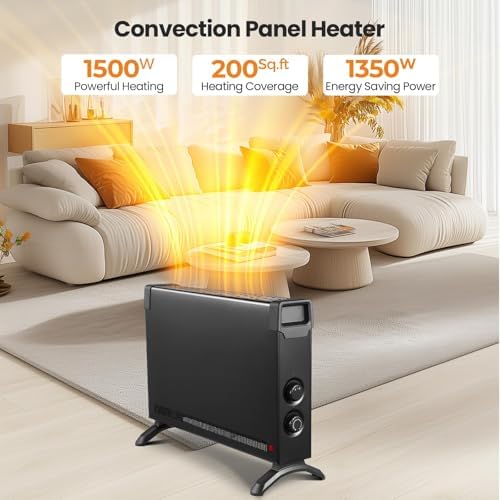 Eueiriup 1500W Convection Panel Heater for Quick Room Heating