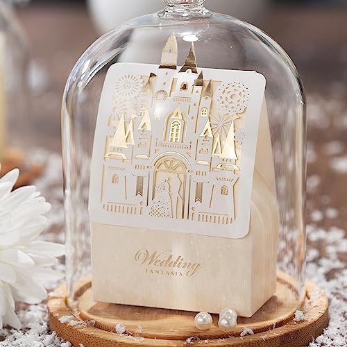 Hosmsua 50pcs Laser Cut Wedding Favor Boxes with Castle Design CB5093 1