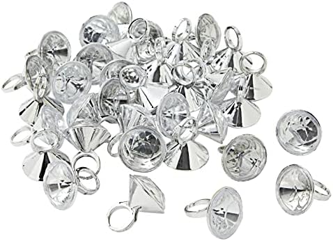 BLUE PANDA 36 Pack Plastic Diamond Rings for Bridal Shower 1