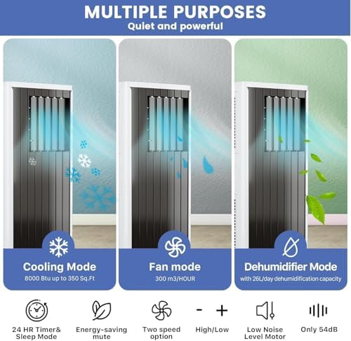 GustoWave 8000 BTU Portable Air Conditioner for Bedrooms