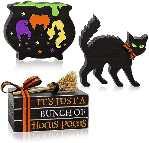 5PCS Halloween Wooden Signs Hocus Pocus Decor