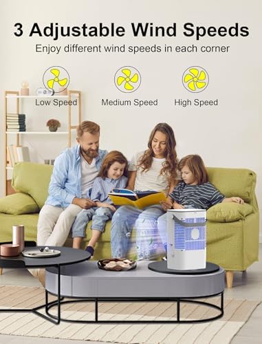 Topritt Portable Air Conditioner with 3 Speeds and 24H Timer