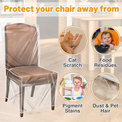 PAMASE 4 Pack Dining Chair Protectors with Backrests 1