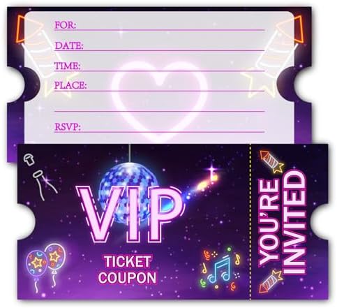 30 Double Sided Birthday Party Invitations with Envelopes
