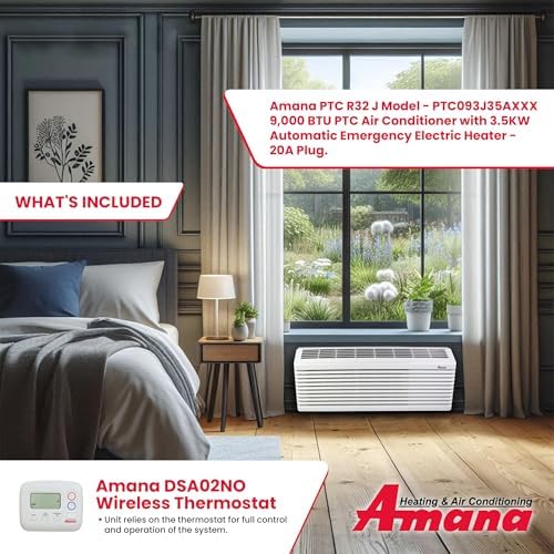 AMANA PTAC 9000 BTU Wall Air Conditioner with Heater