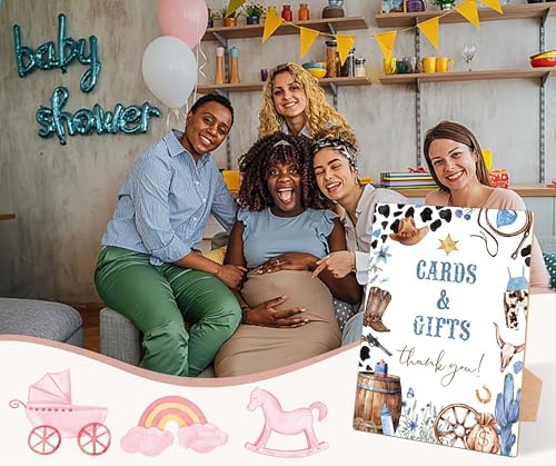 Cowboy Baby Shower Sign with Stand Wild West Decor - RG23