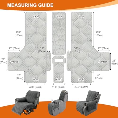 Taque Waterproof Loveseat Recliner Cover with Center Console