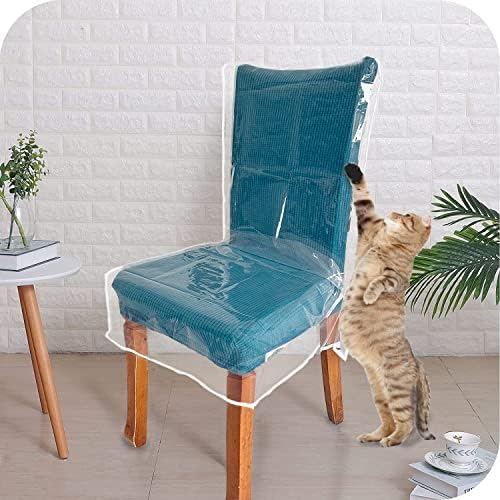 4 Pack Clear Plastic Chair Covers for Dining Room Use