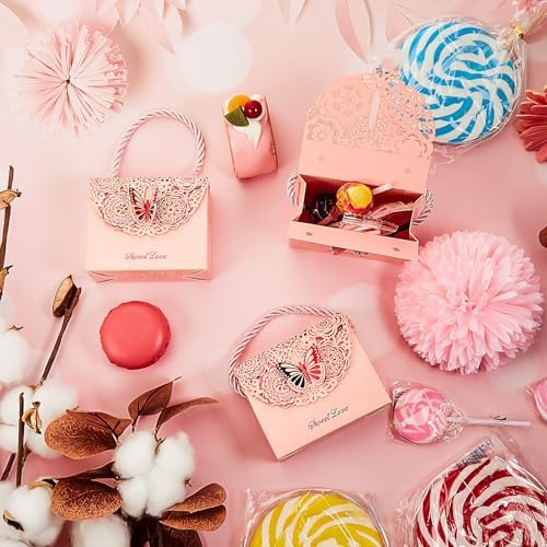 50 Pcs Butterfly Candy Party Favor Bags for Wedding Birthday Events