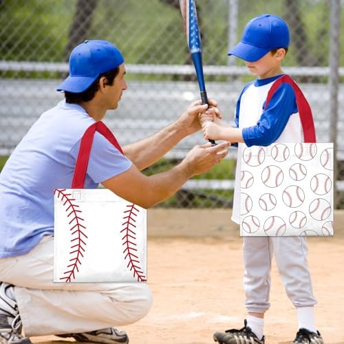 20Pcs Baseball Tote Bags for Snacks and Parties