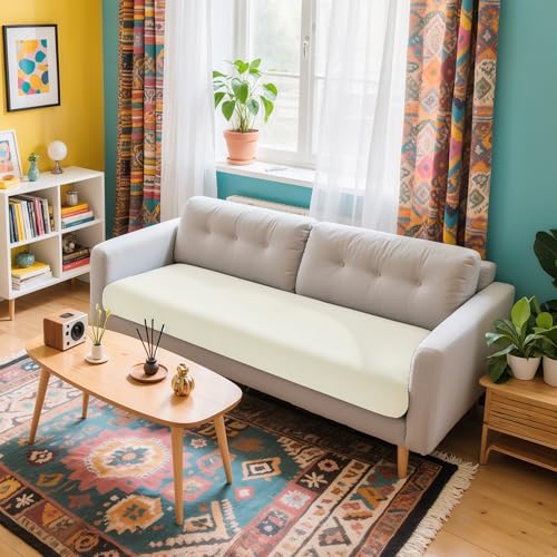 Hokway Stretch Sofa Slipcover Cushion Cover CreamWhite Medium