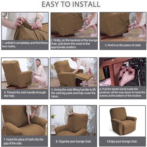 KEKUOU Recliner Chair Covers for Kids and Dogs
