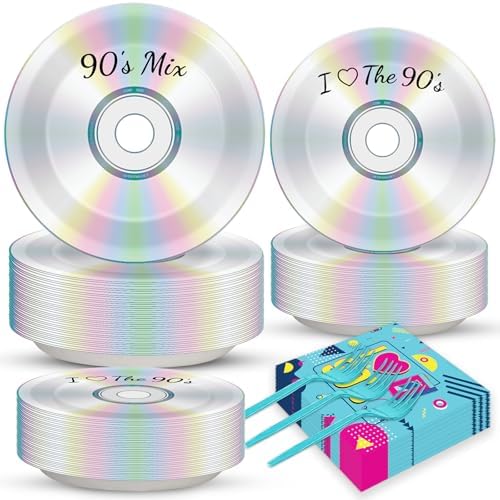 90s Party Plates Napkins Set for Retro Theme Celebration