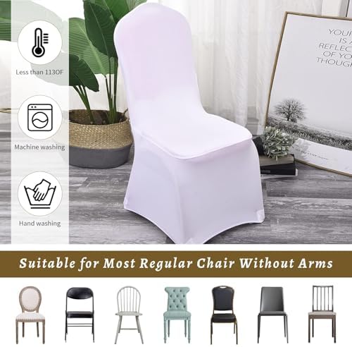 100 Pcs White Washable Removable Chair Covers for Weddings and Events