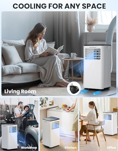 TECXERLLON 10000 BTU Portable AC with Cooling Dehumidifier Fan Sleep Modes