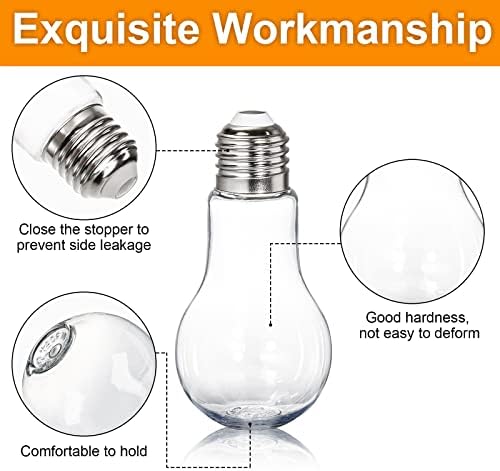 40 Pack Plastic Light Bulbs Candy Jars for Party Favors