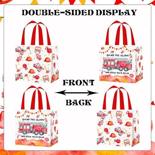 12pcs Fire Truck Party Gift Bags with Handles 1