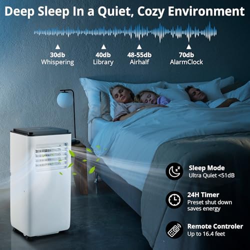 10000 BTU Portable AC with Dehumidifier Fan and Window Kit
