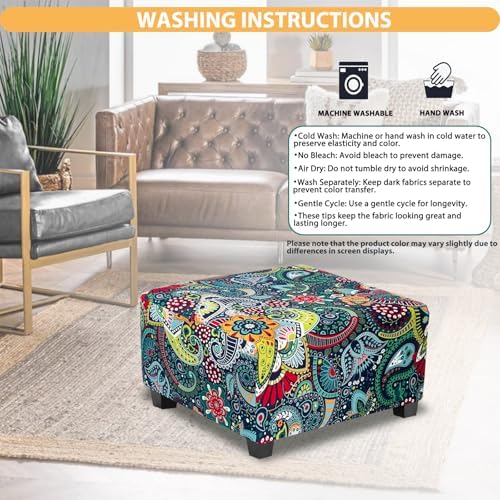 Soft Stretch Ottoman Cover for Home Decor