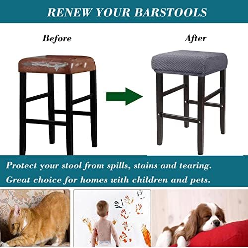HFCNMY Gray Stretch Rectangle Stool Covers 2 Pack