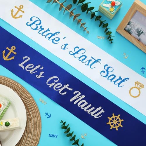 Serencatcher 7Pcs Nautical Bachelorette Party Sashes