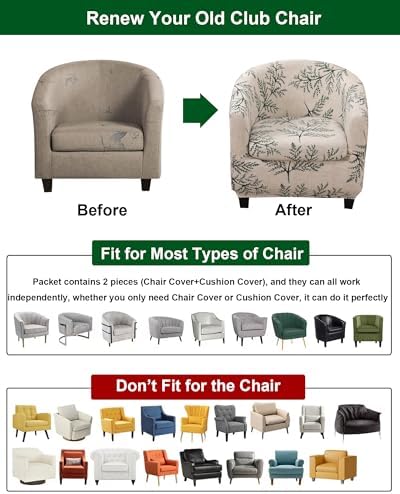 CRFATOP 2 Piece Armchair Slipcover with Cushion Protector