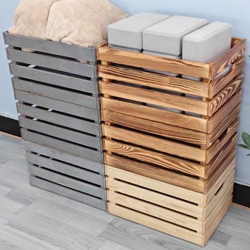 Brown Wooden Crates for Storage and Decor