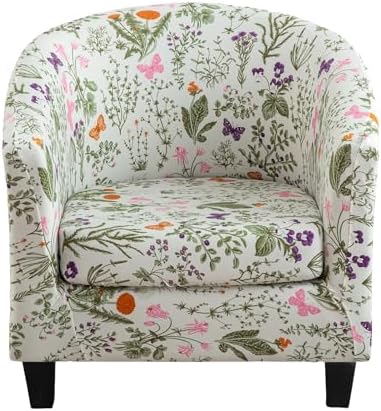 KRFOONN 2 Piece Stretch Barrel Chair Slipcover