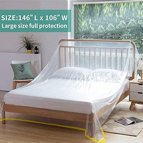 HERSENT 12ft Thick Plastic Sofa Cover for Moving Storage