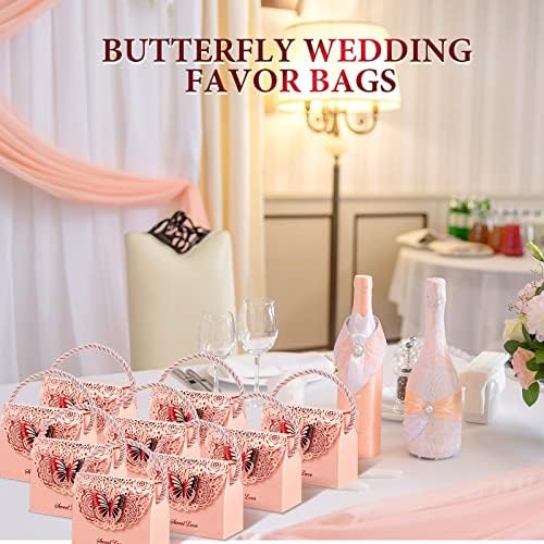 50 Pcs Butterfly Candy Party Favor Bags for Wedding Birthday Events