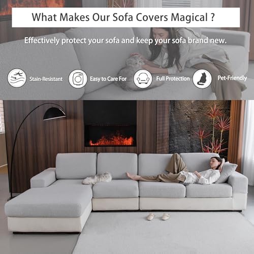 OHSIO Stretch Sofa Slipcover with Elastic Bottom