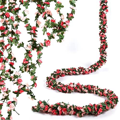 BLEUM CADE 16Pcs Artificial Rose Vines Garland