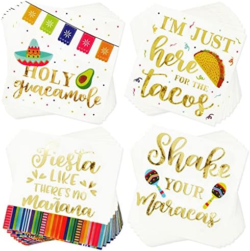 100 Pack Fiesta Napkins for Cinco de Mayo Party