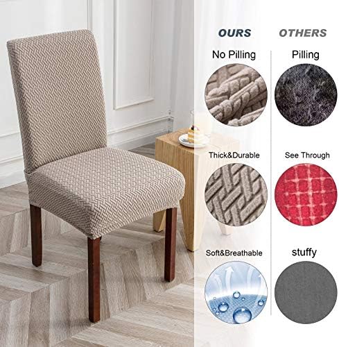 Genina Khaki Waterproof Dining Chair Covers Set of 4