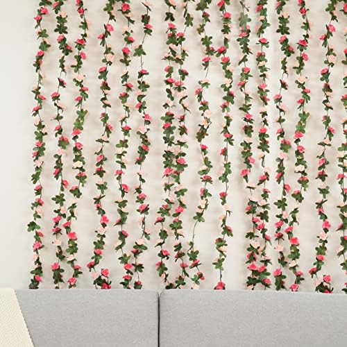 BLEUM CADE 16Pcs Artificial Rose Vines Garland