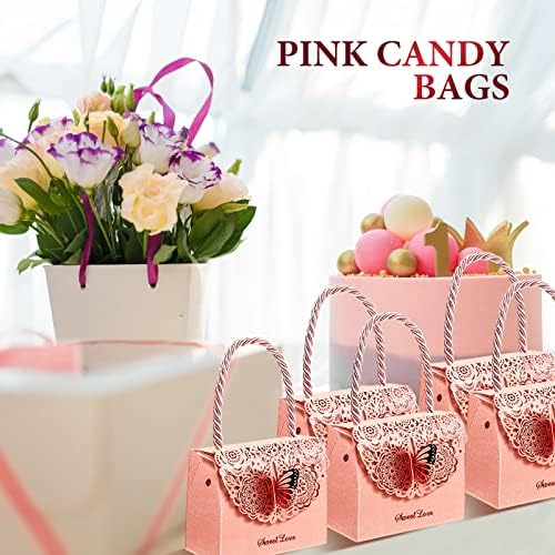 50 Pcs Butterfly Candy Party Favor Bags for Wedding Birthday Events