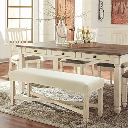 Fuloon Stretch Jacquard Dining Bench Cover - Beige