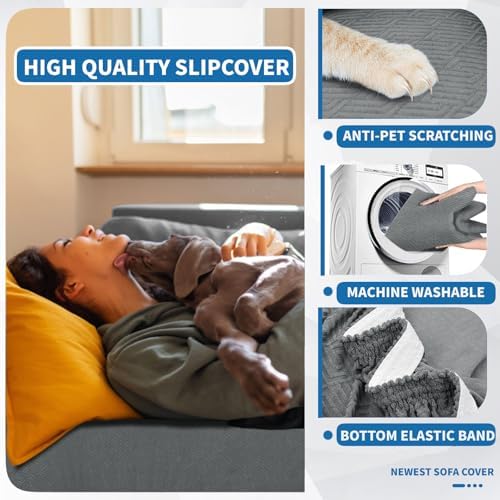 XINEAGE 1 Piece Stretch Sofa Cover Pet Friendly Soft Washable