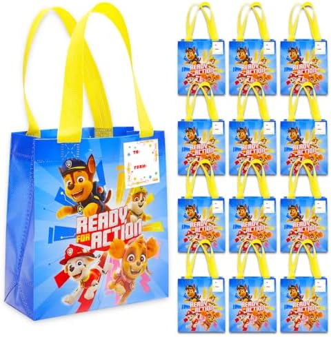 Paw Patrol Party Favor Bags Set 12 Pack Reusable Mini Totes